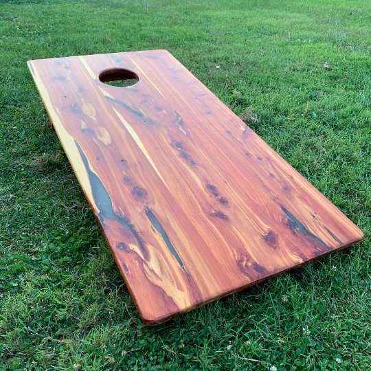 Pro style solid cedar cornhole boards. Made with solid 3/4” cedar tops and frames.
