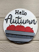 "Hello Autumn" Round Sign