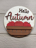 "Hello Autumn" Round Sign