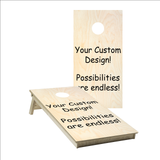 Custom designed printed/stained Pro style cornhole boards. Made with birch plywood tops and frames.