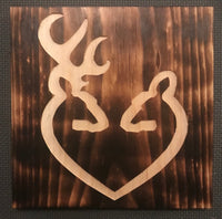 Buck and doe heart sign